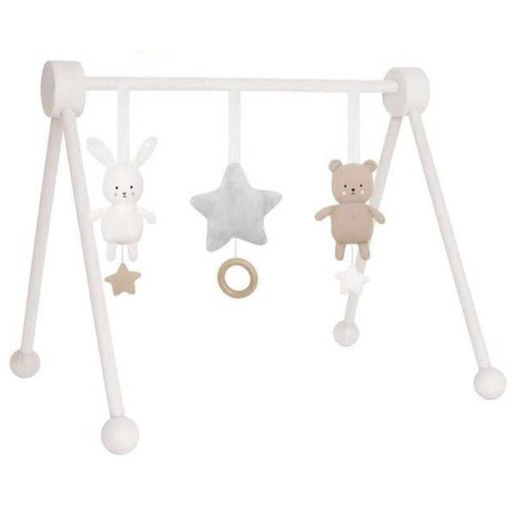 Portique d'éveil en bois - arche de jeux blanc