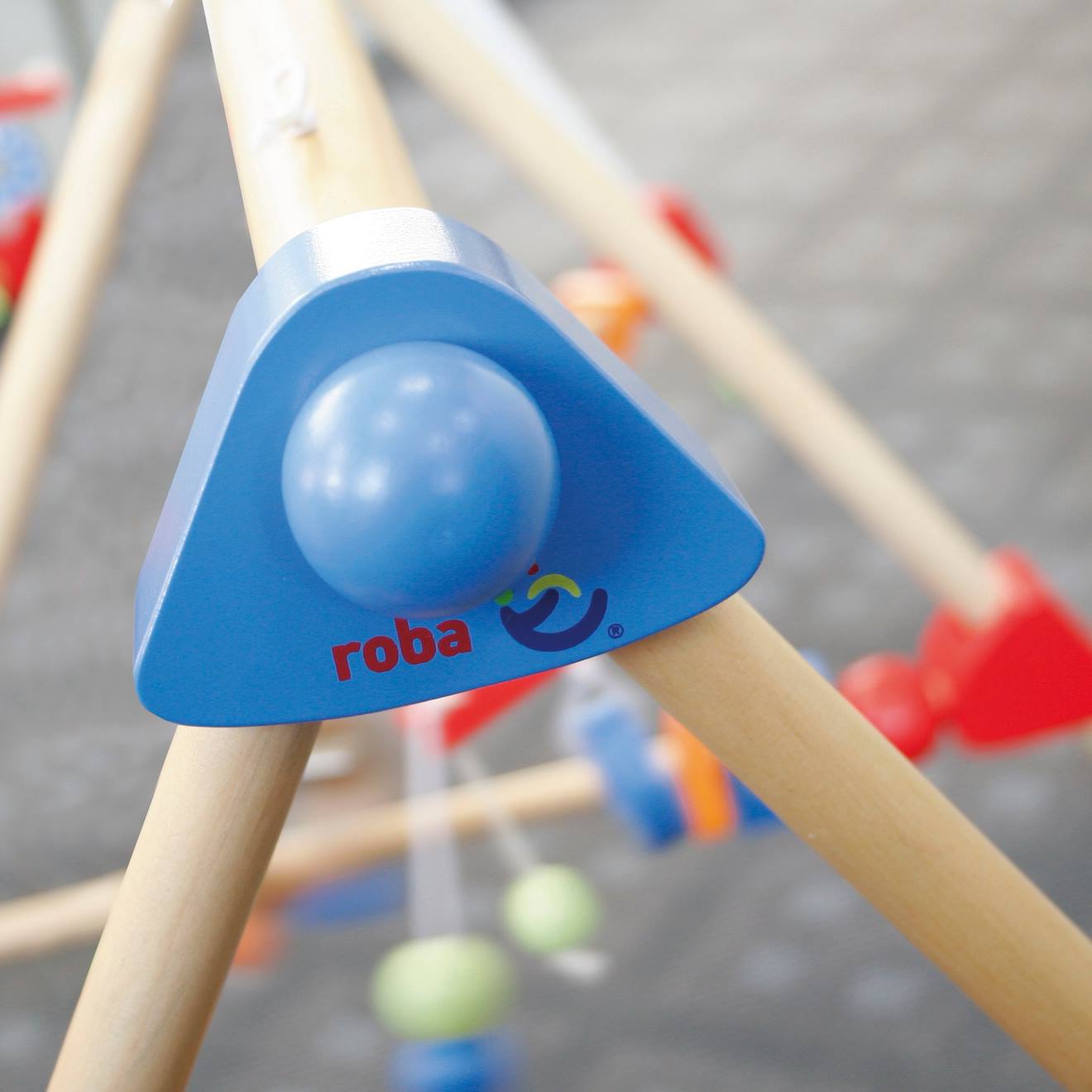 Portique d'éveil en bois massif + 3 pendentifs - arche d'activités multicolore
