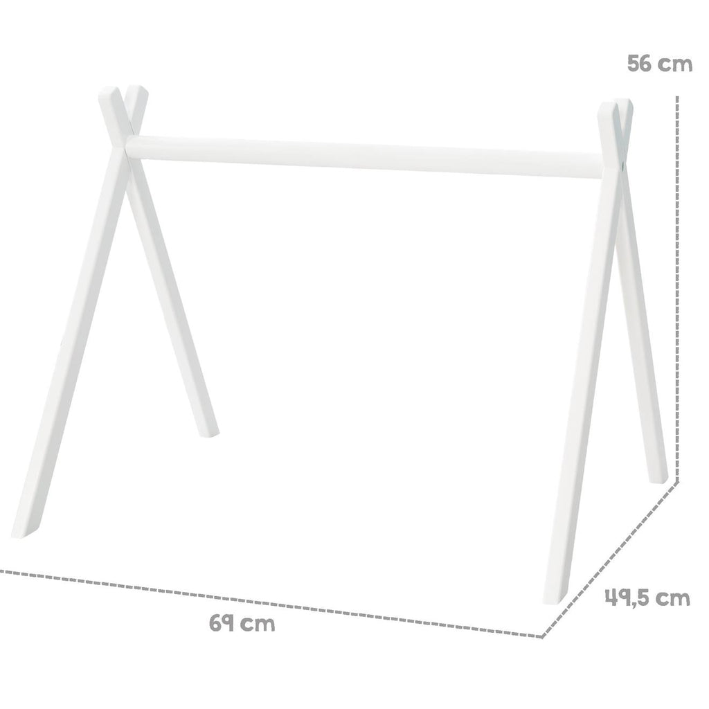 Portique d'éveil en bois massif + 5 pendentifs Roba style blanc - rose