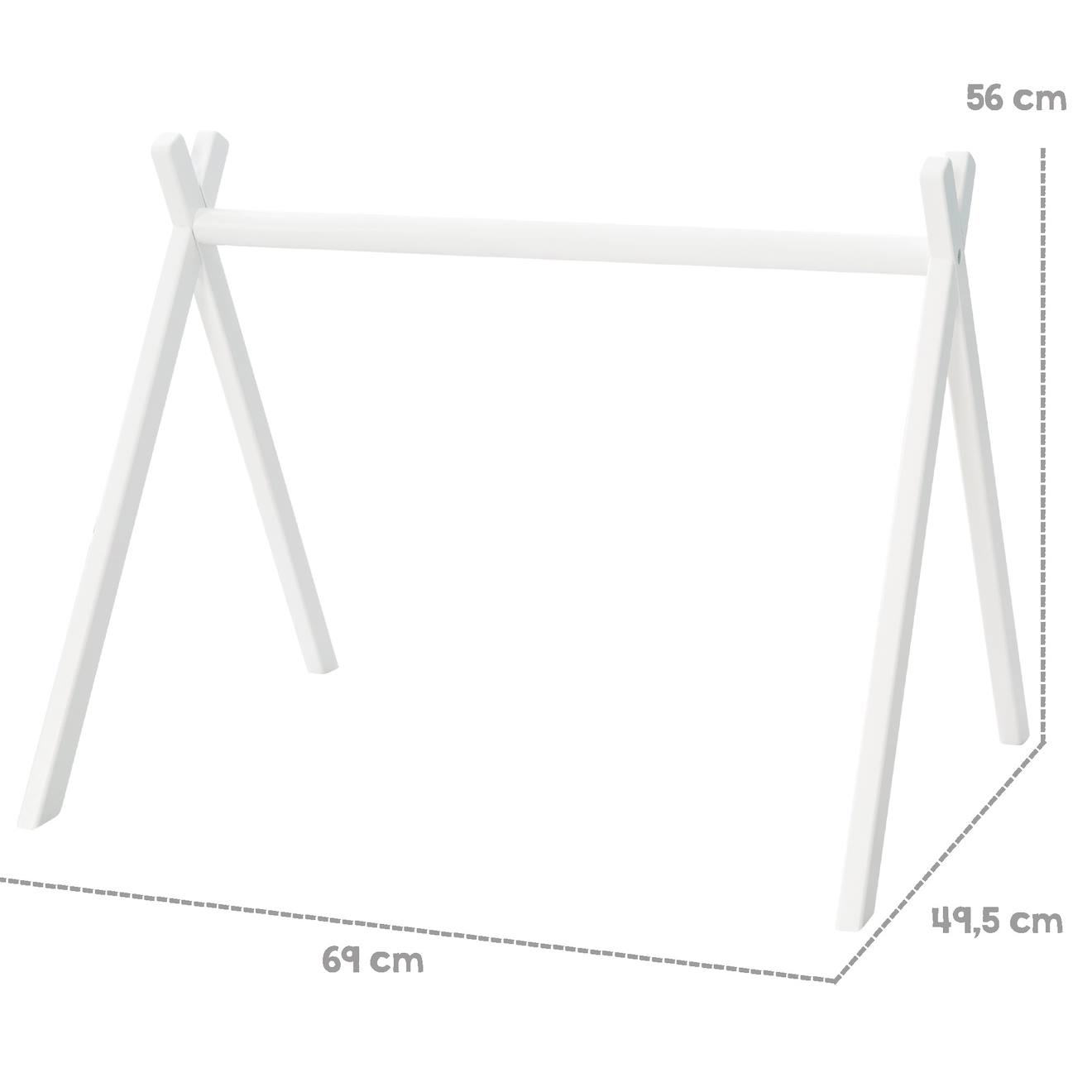 Portique d'éveil en bois massif + 5 pendentifs Roba style blanc - rose