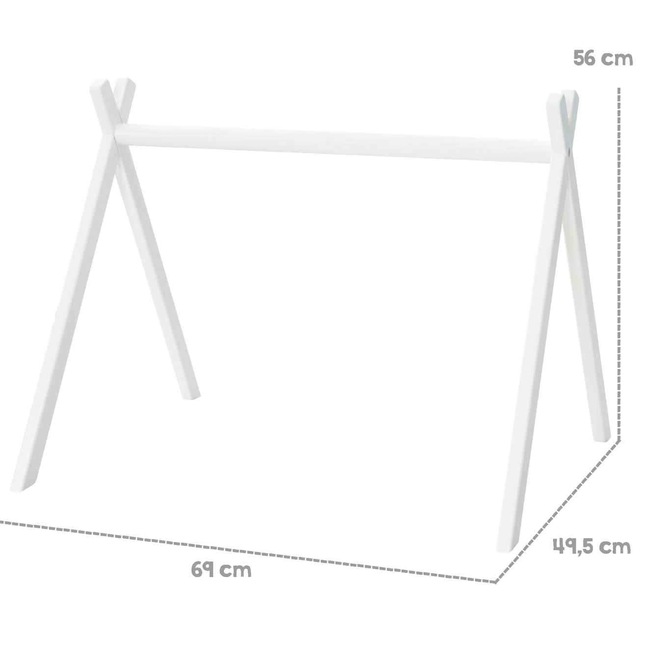 Portique d'éveil en bois massif - arche d'éveil universelle blanc