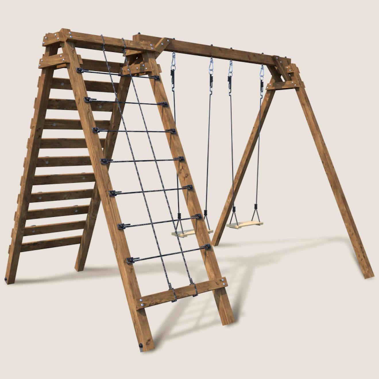 Portique en bois pour enfants tristan marron
