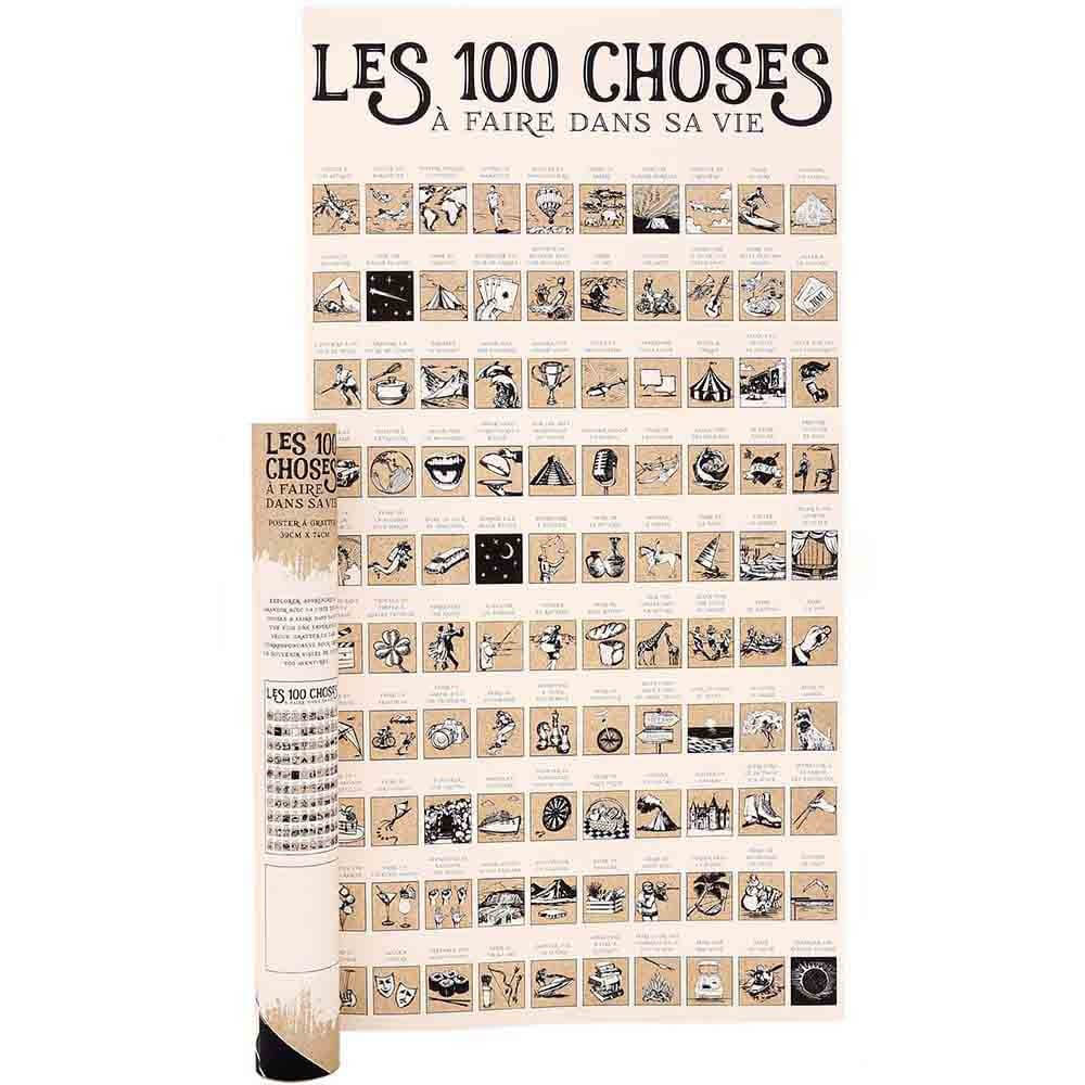 Poster 100 Choses à Faire dans Sa Vie - Poster à Gratter CadoMaestro