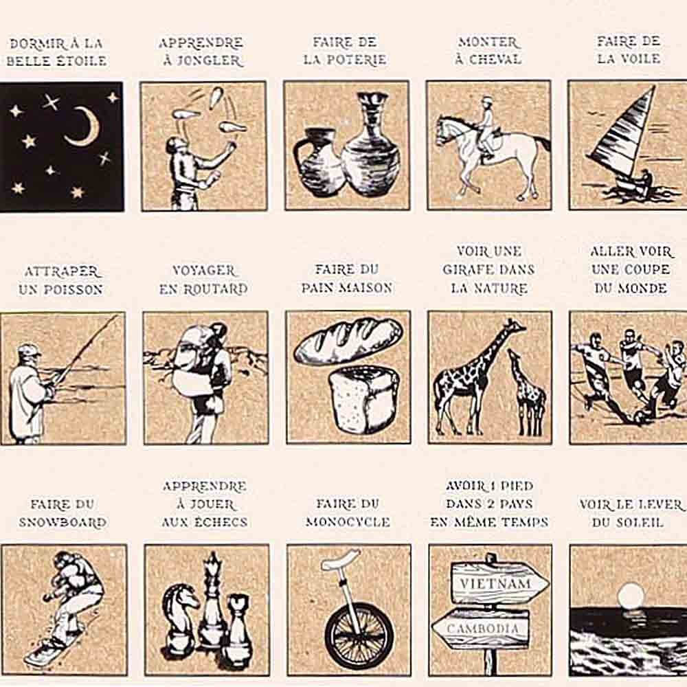 Poster 100 Choses à Faire dans Sa Vie - Poster à Gratter CadoMaestro