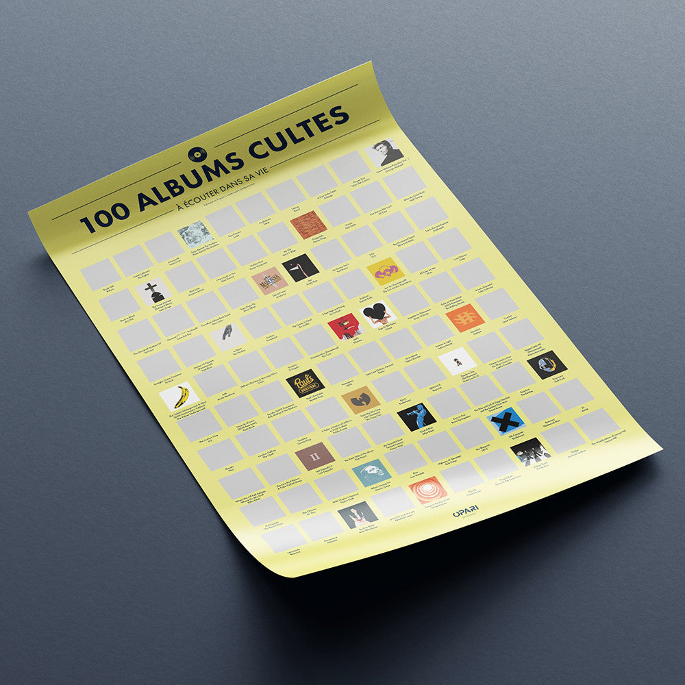 Poster à Gratter 100 Albums à Ecouter dans sa Vie - Poster à Gratter