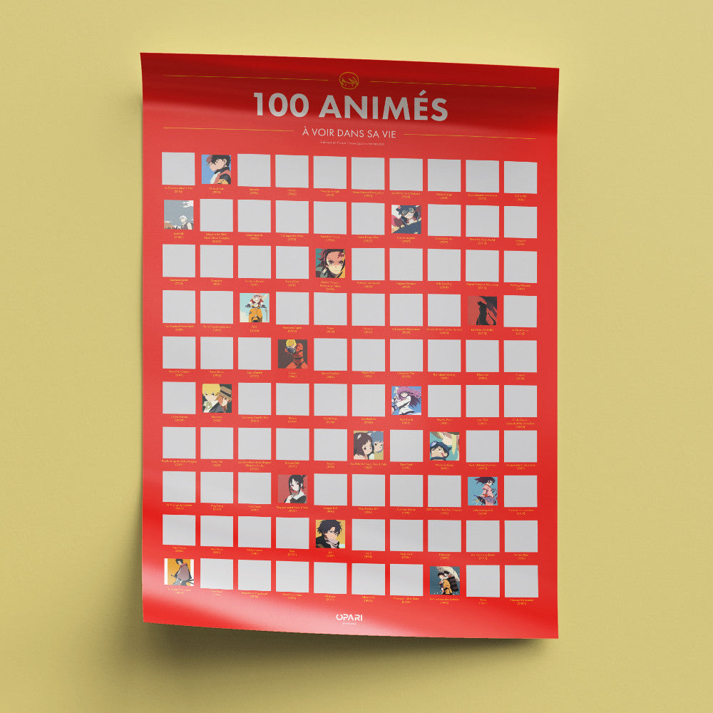 Poster à Gratter 100 Animes à Voir dans sa Vie - Poster à Gratter