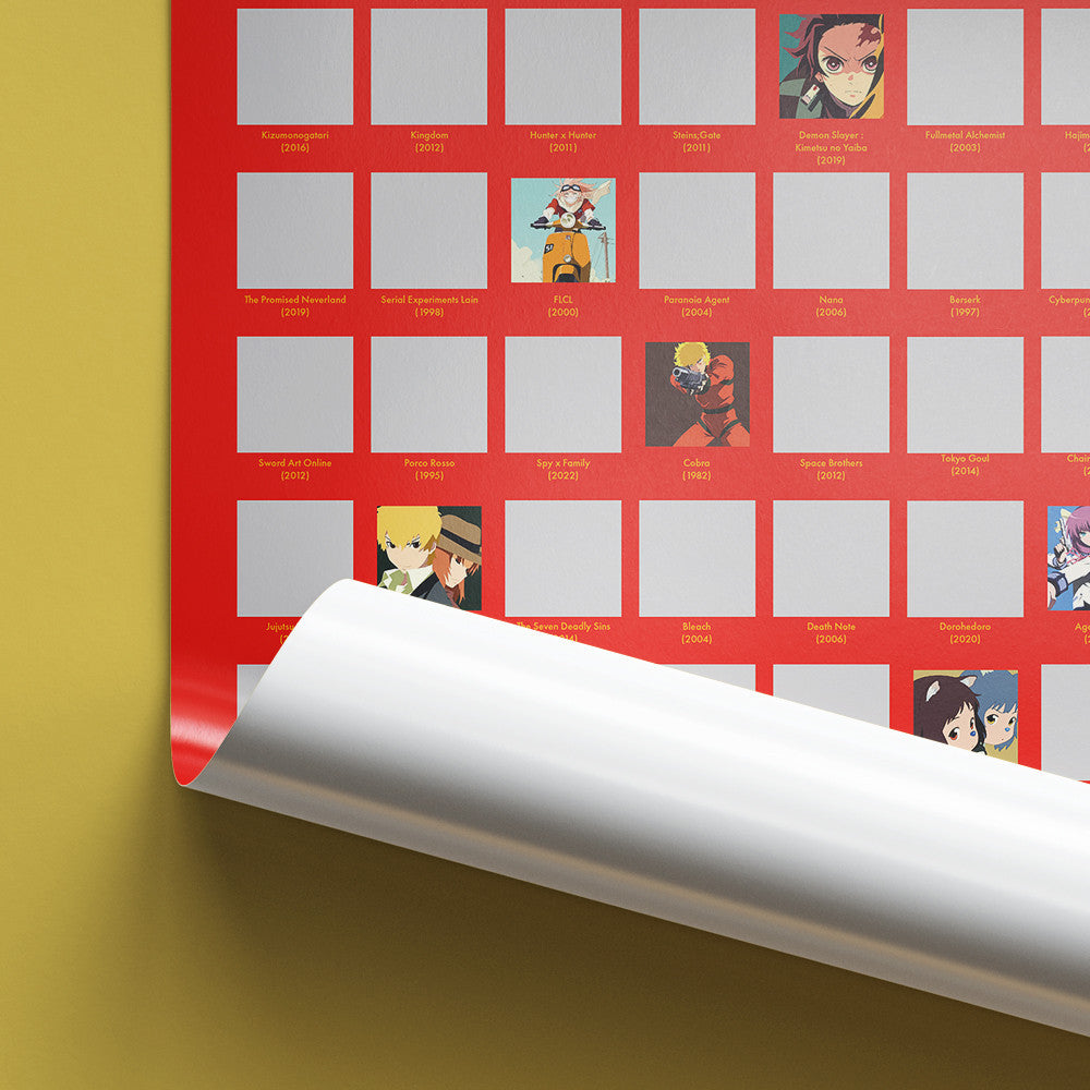 Poster à Gratter 100 Animes à Voir dans sa Vie - Poster à Gratter