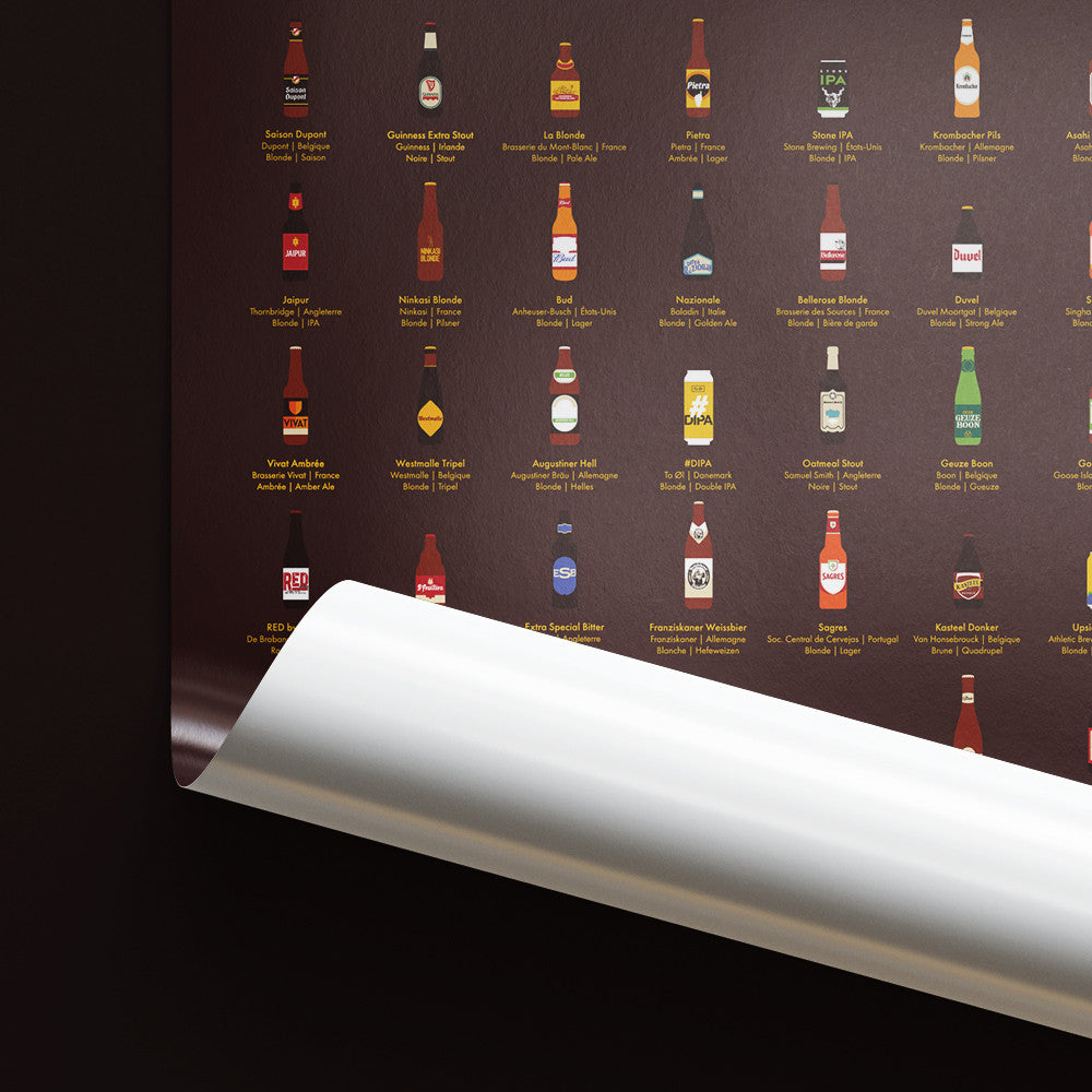 Poster à Gratter 100 Bières à Déguster dans sa Vie - Poster à Gratter