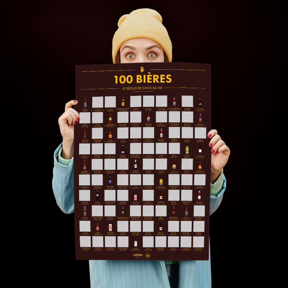 Poster à Gratter 100 Bières à Déguster dans sa Vie - Poster à Gratter