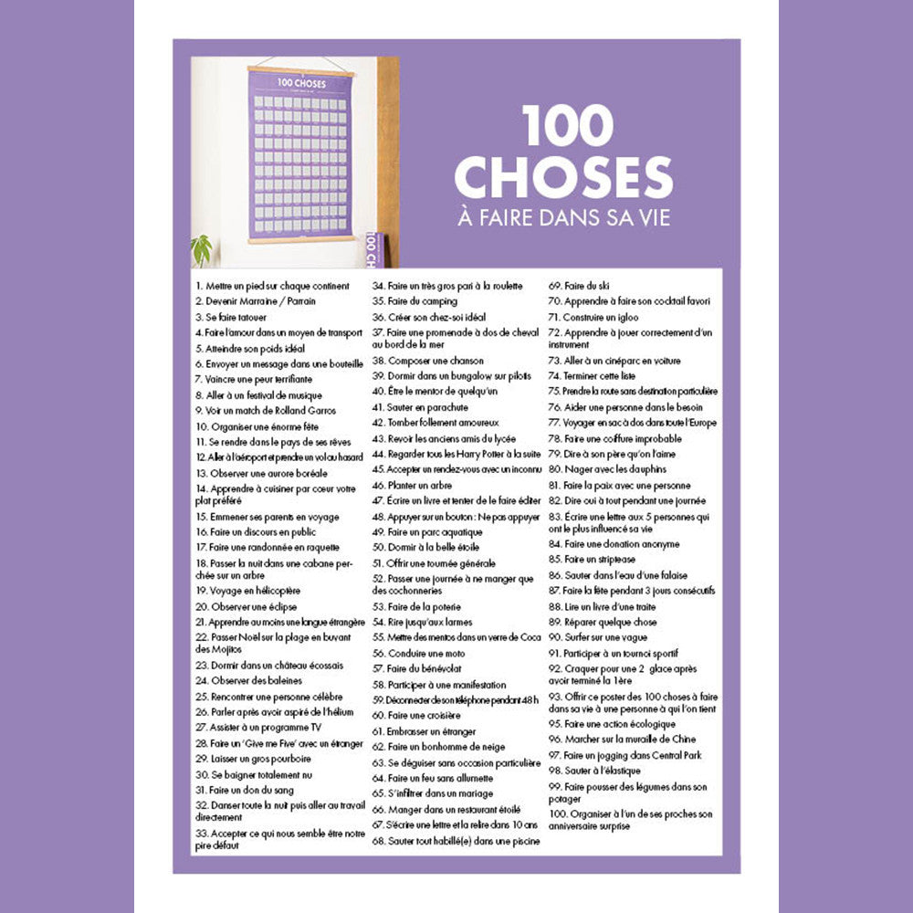 Poster à Gratter 100 Choses à Faire dans sa Vie - Poster à Gratter
