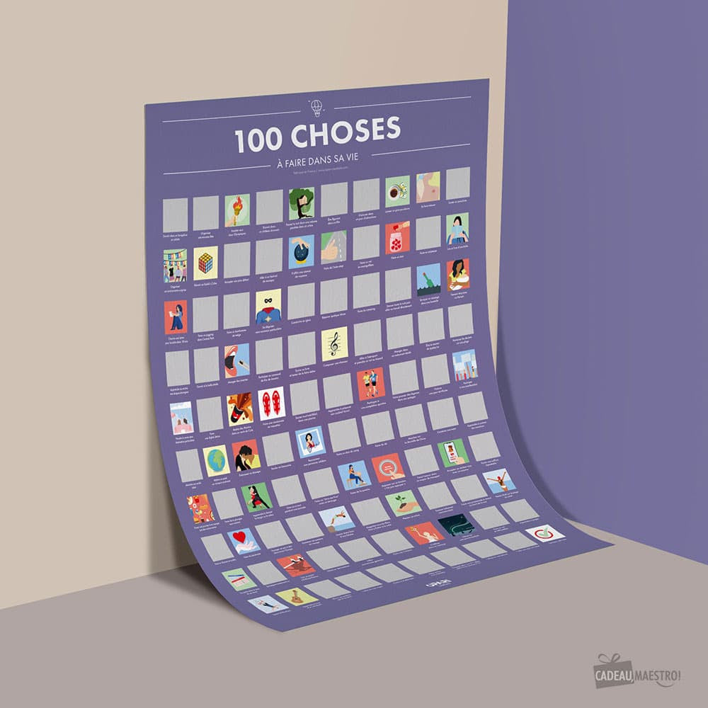 Poster à Gratter 100 Choses à Faire dans sa Vie - Poster à Gratter
