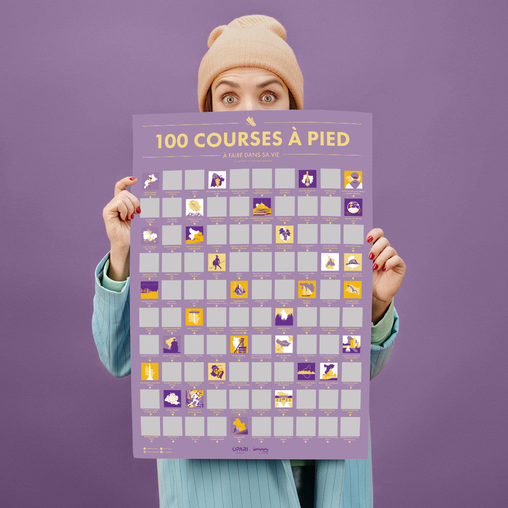 Poster à Gratter 100 Courses à Pied à Faire dans sa Vie - Poster à Gratter