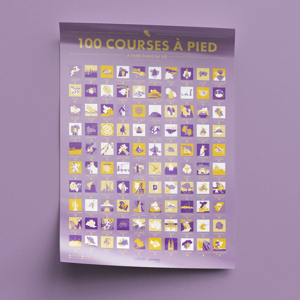 Poster à Gratter 100 Courses à Pied à Faire dans sa Vie - Poster à Gratter