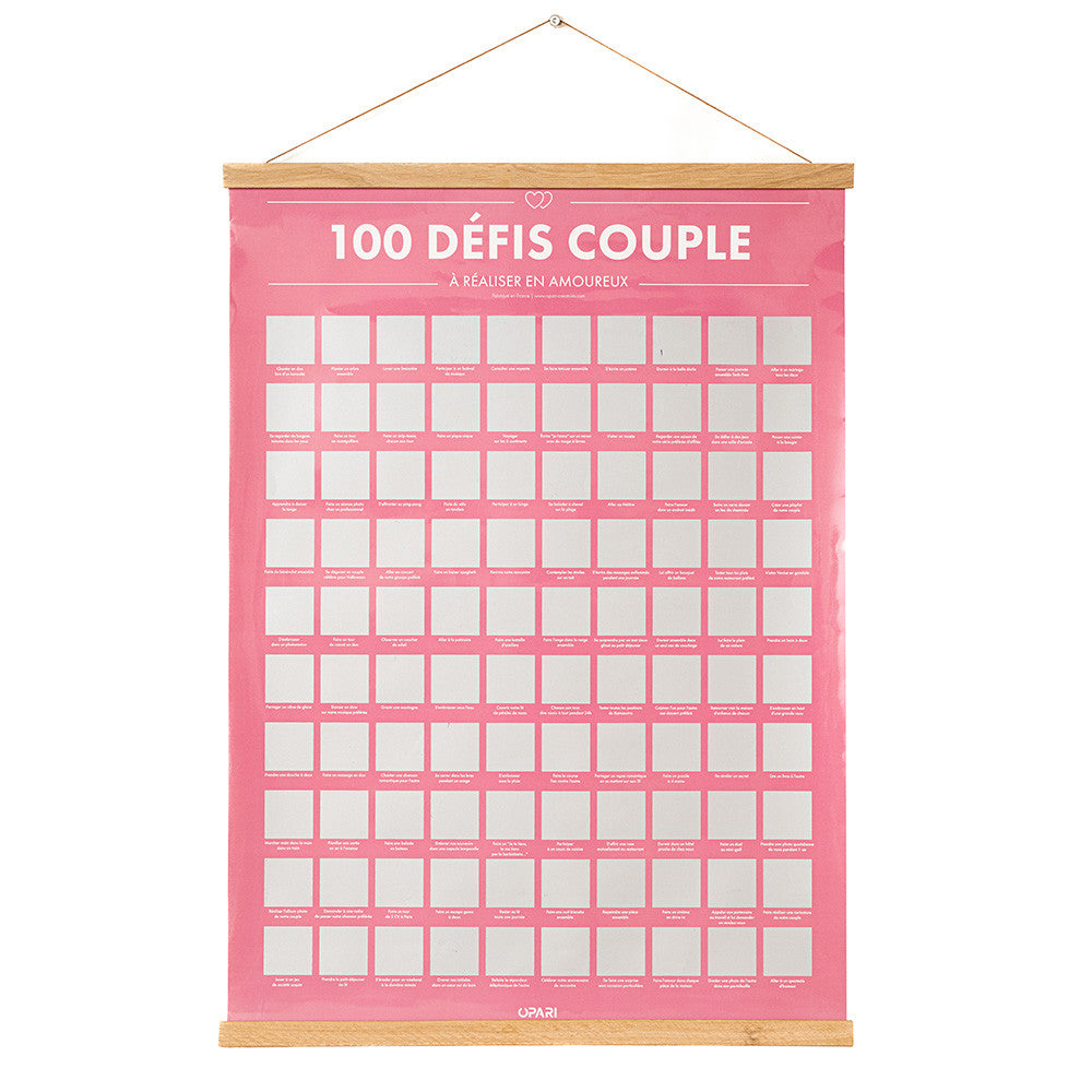 Poster à Gratter 100 Défis Couple à Faire en Amoureux - Poster à Gratter