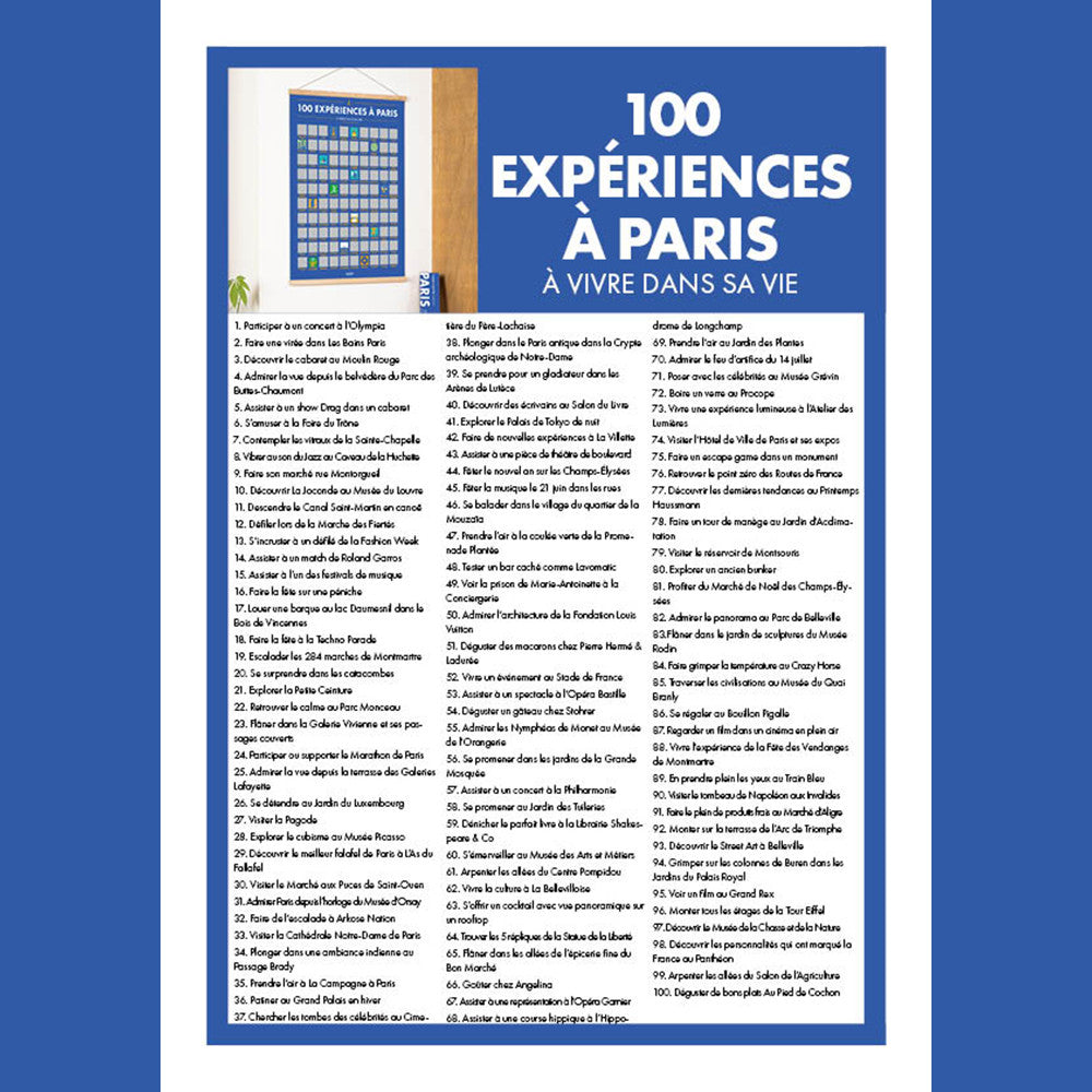 Poster à Gratter 100 Expériences à Paris à Vivre dans sa Vie - Poster à Gratter