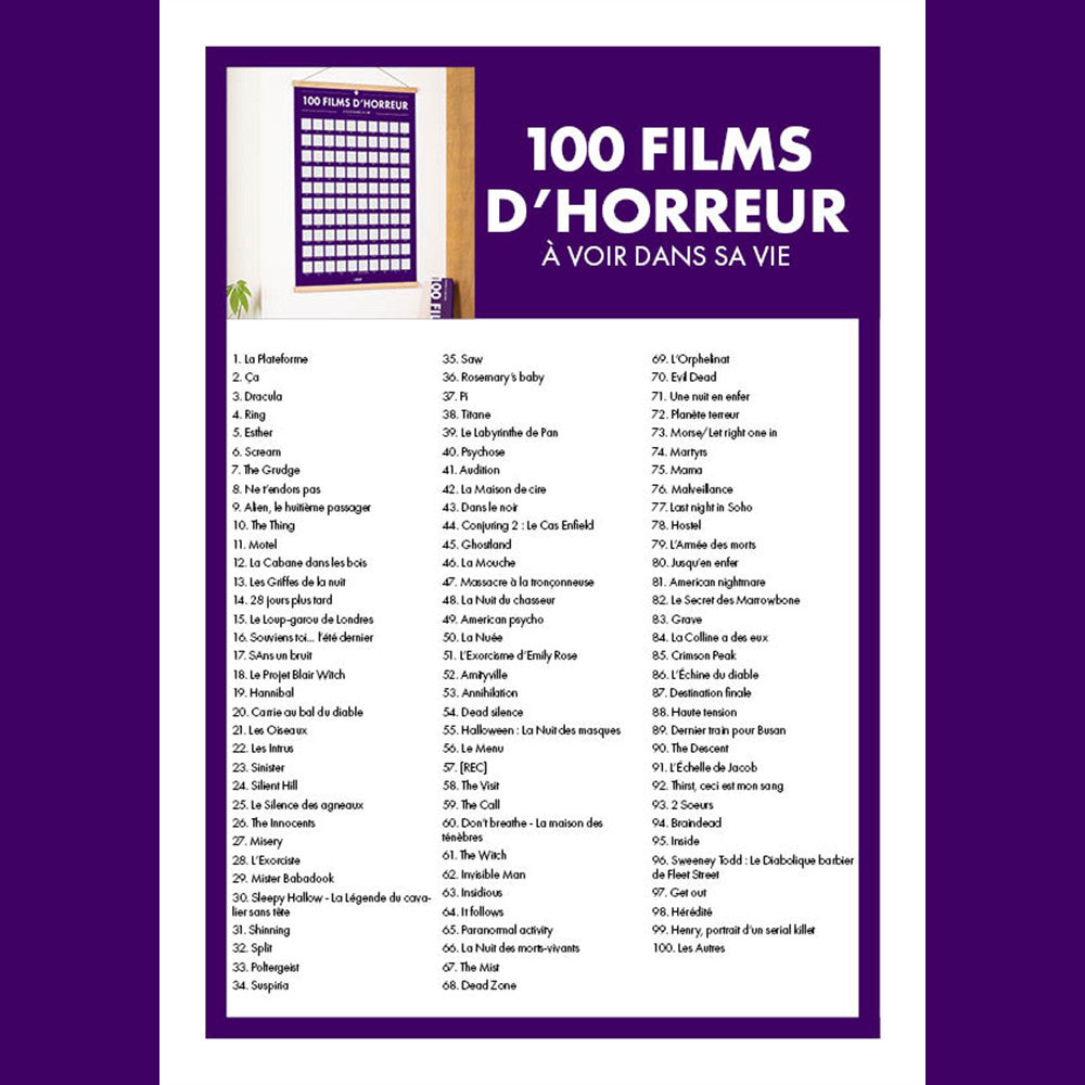 Poster a Gratter 100 Films d'Horreur à Voir dans sa Vie - Poster à Gratter