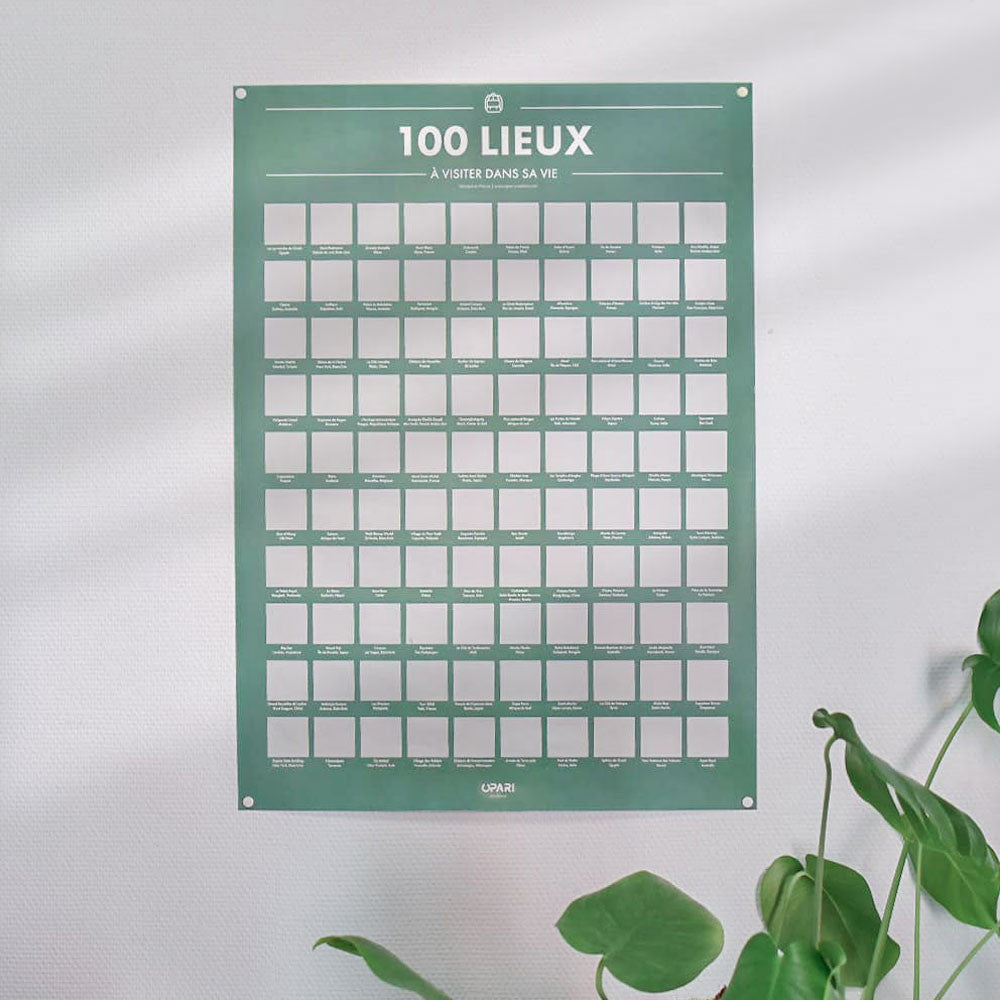 Poster à Gratter 100 Lieux à Visiter dans sa Vie - Poster à Gratter