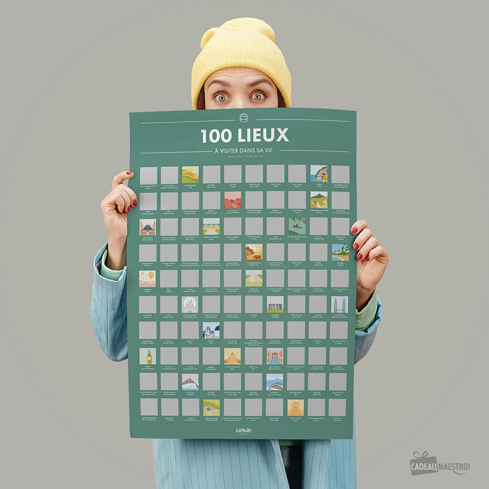Poster à Gratter 100 Lieux à Visiter dans sa Vie - Poster à Gratter