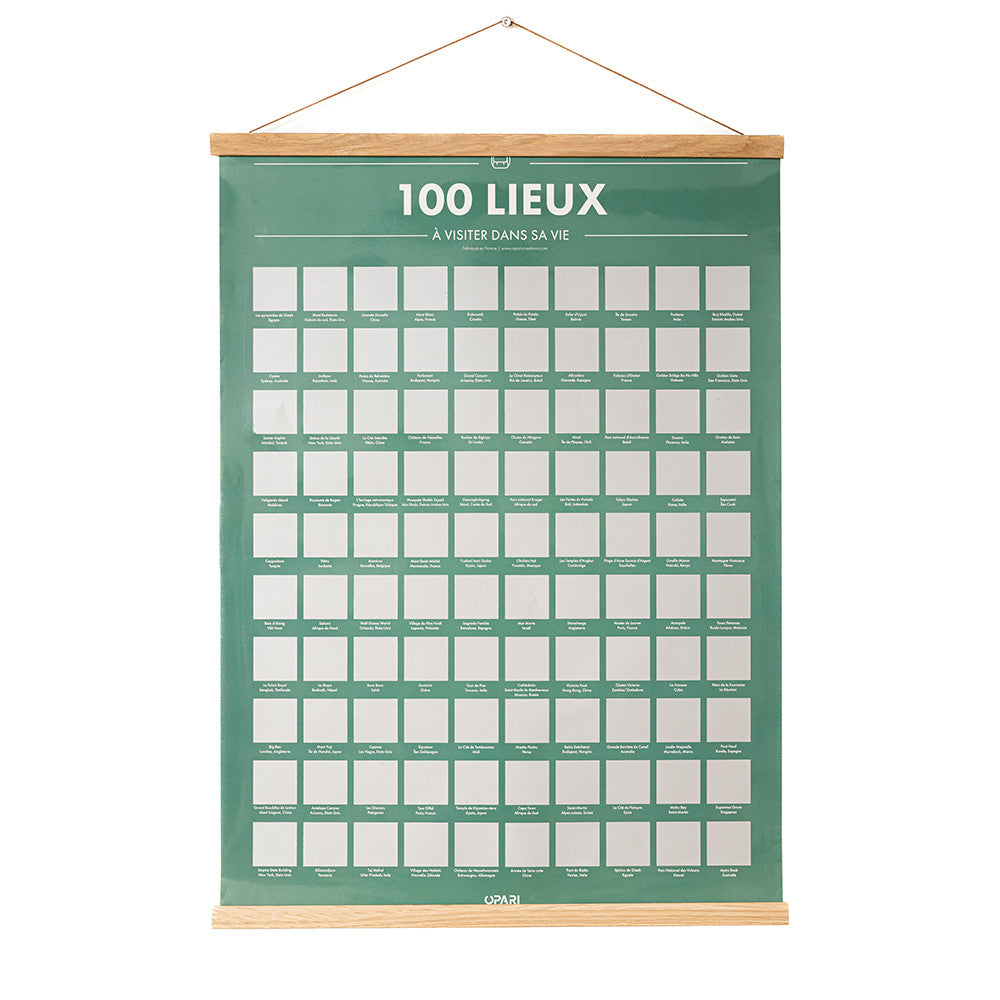 Poster à Gratter 100 Lieux à Visiter dans sa Vie - Poster à Gratter