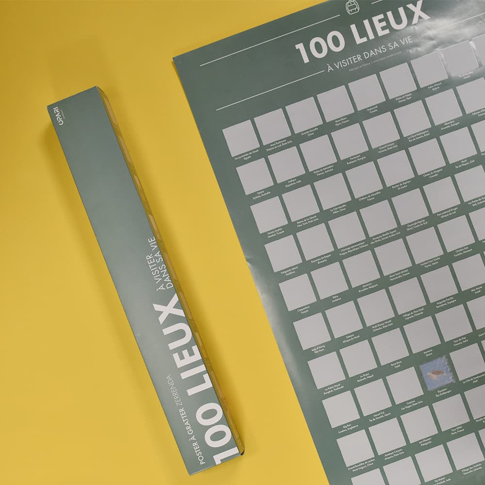 Poster à Gratter 100 Lieux à Visiter dans sa Vie - Poster à Gratter
