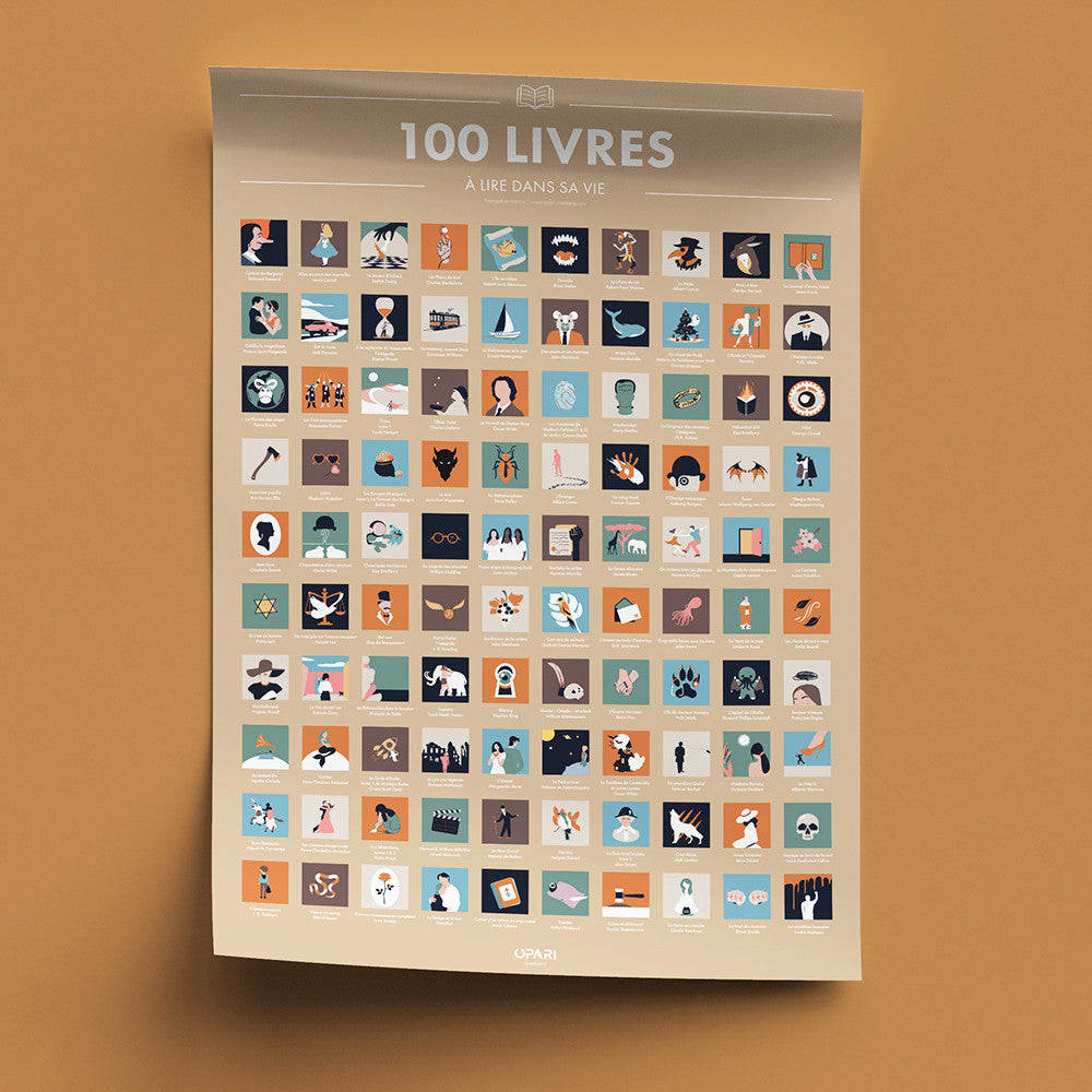 Poster à Gratter 100 Livres à Lire dans sa Vie - Poster à Gratter