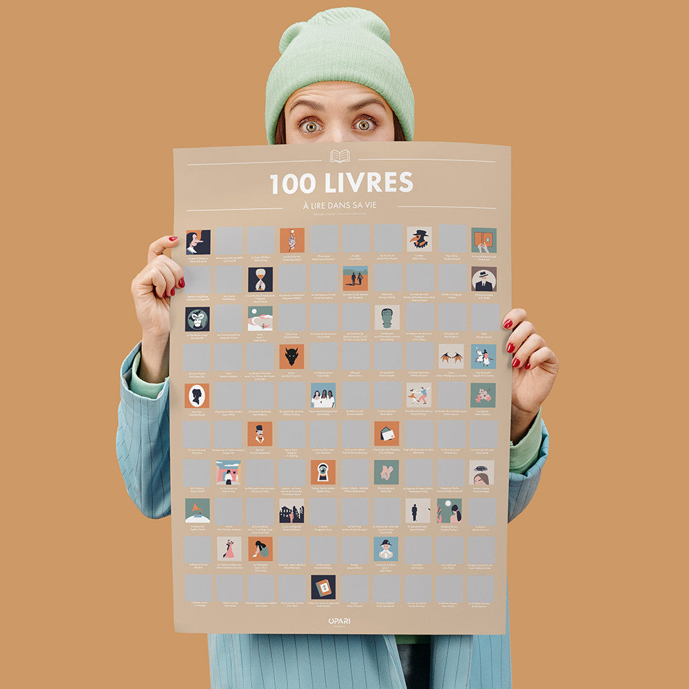 Poster à Gratter 100 Livres à Lire dans sa Vie - Poster à Gratter