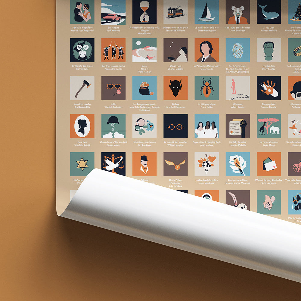 Poster à Gratter 100 Livres à Lire dans sa Vie - Poster à Gratter