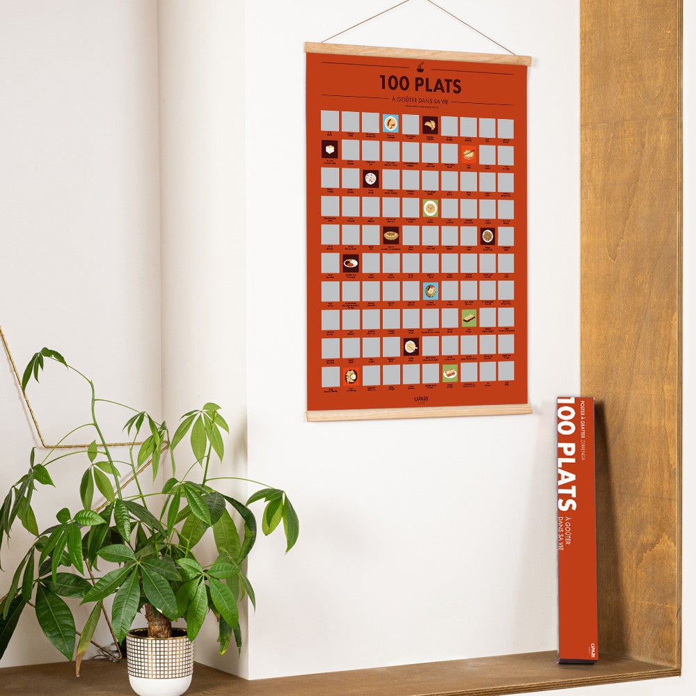 Poster à Gratter 100 Plats à Goûter dans sa Vie - Poster à Gratter