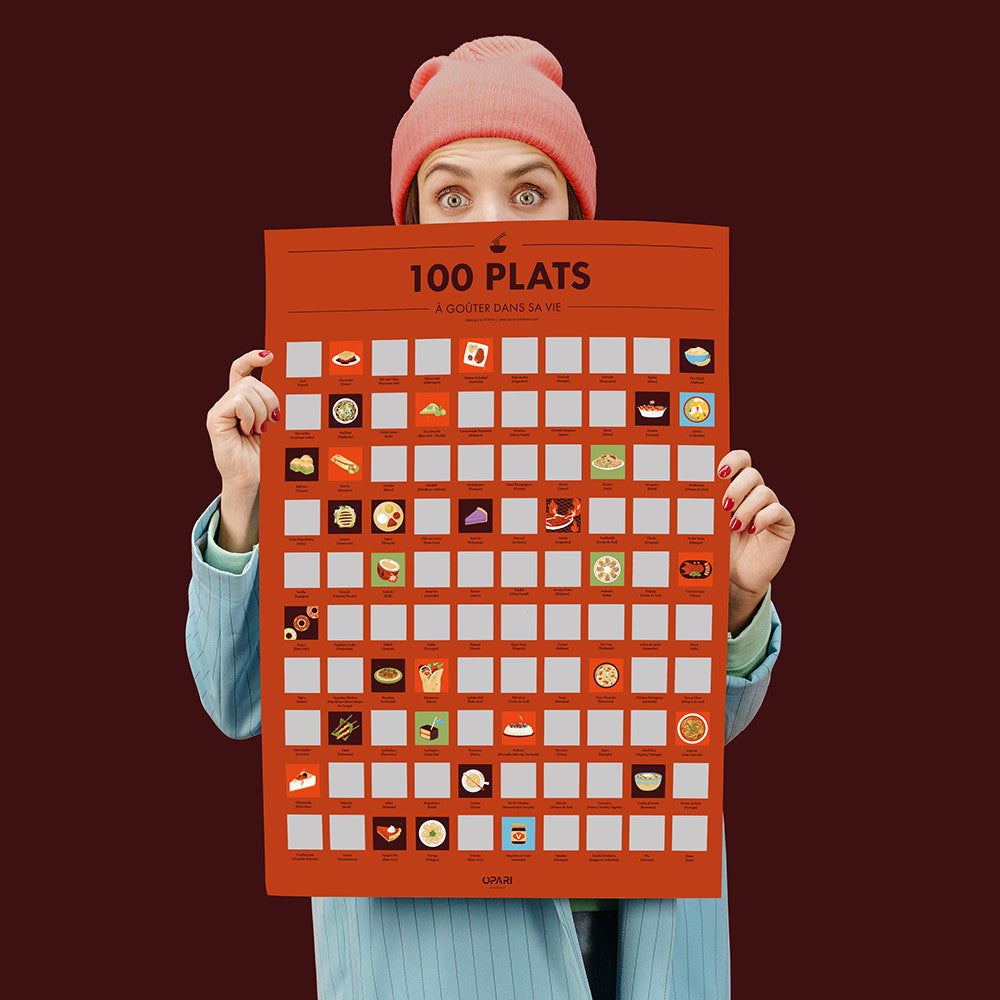 Poster à Gratter 100 Plats à Goûter dans sa Vie - Poster à Gratter