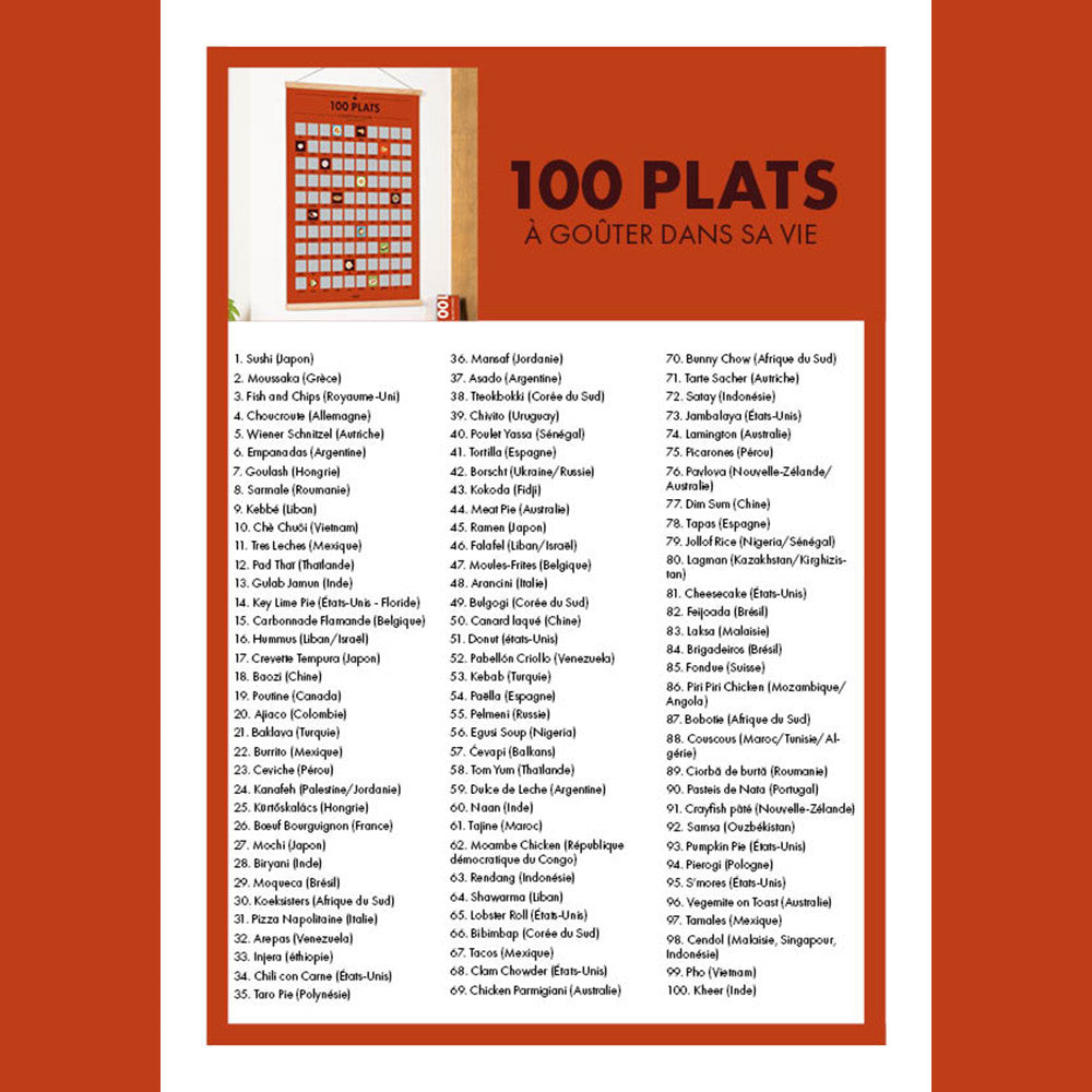 Poster à Gratter 100 Plats à Goûter dans sa Vie - Poster à Gratter
