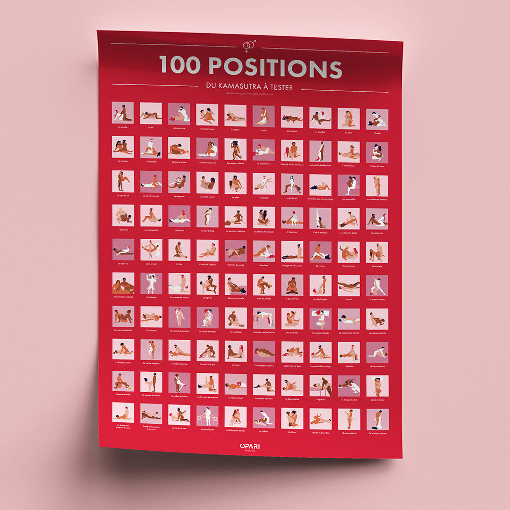 Poster à Gratter 100 Positions du Kamasutra à Tester - Jeux de Couple