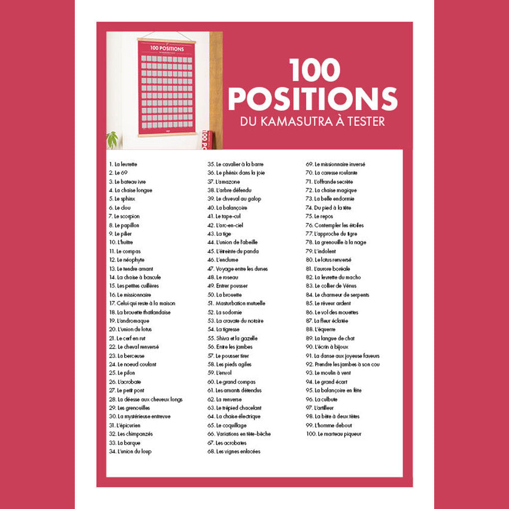Poster à Gratter 100 Positions du Kamasutra à Tester - Jeux de Couple