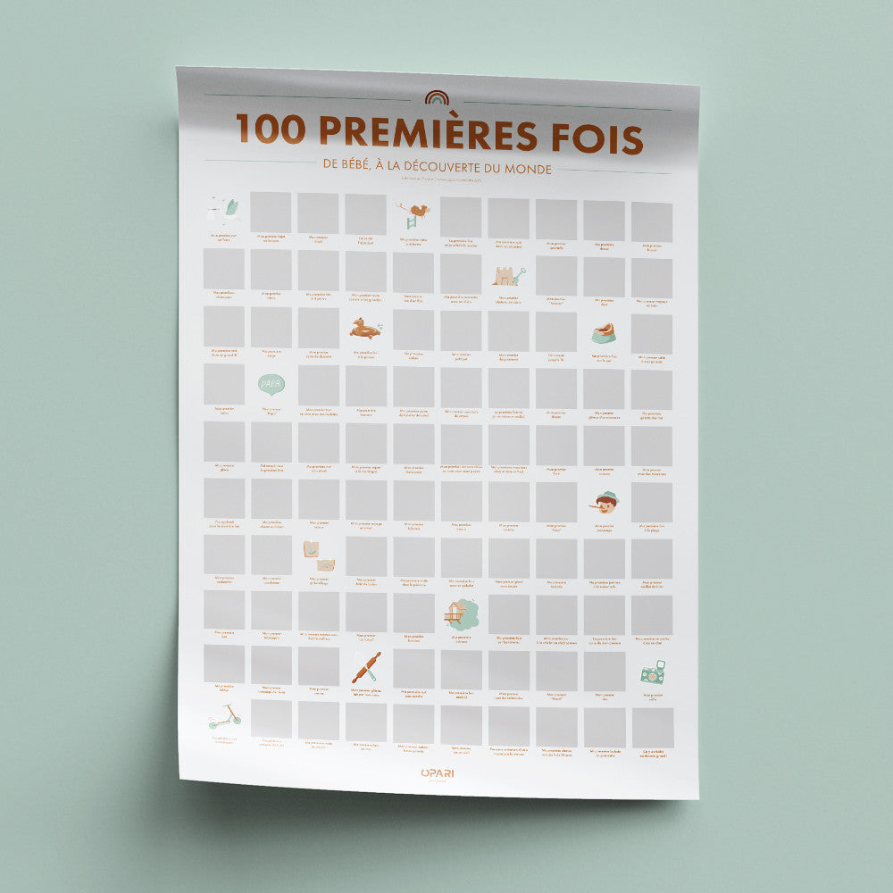 Poster à Gratter 100 Premières Fois de Bébé - Poster à Gratter