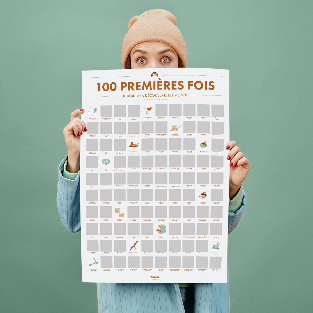 Poster à Gratter 100 Premières Fois de Bébé - Poster à Gratter
