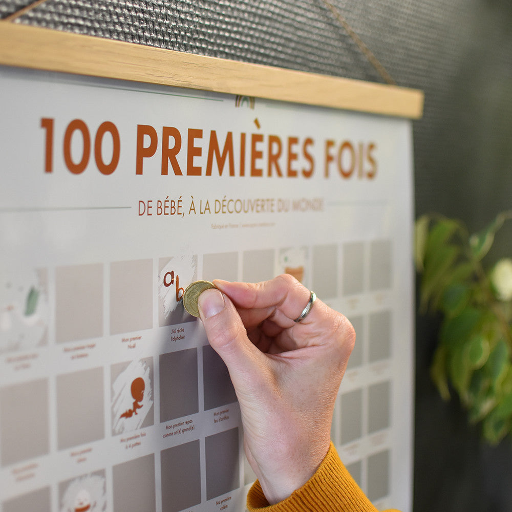 Poster à Gratter 100 Premières Fois de Bébé - Poster à Gratter