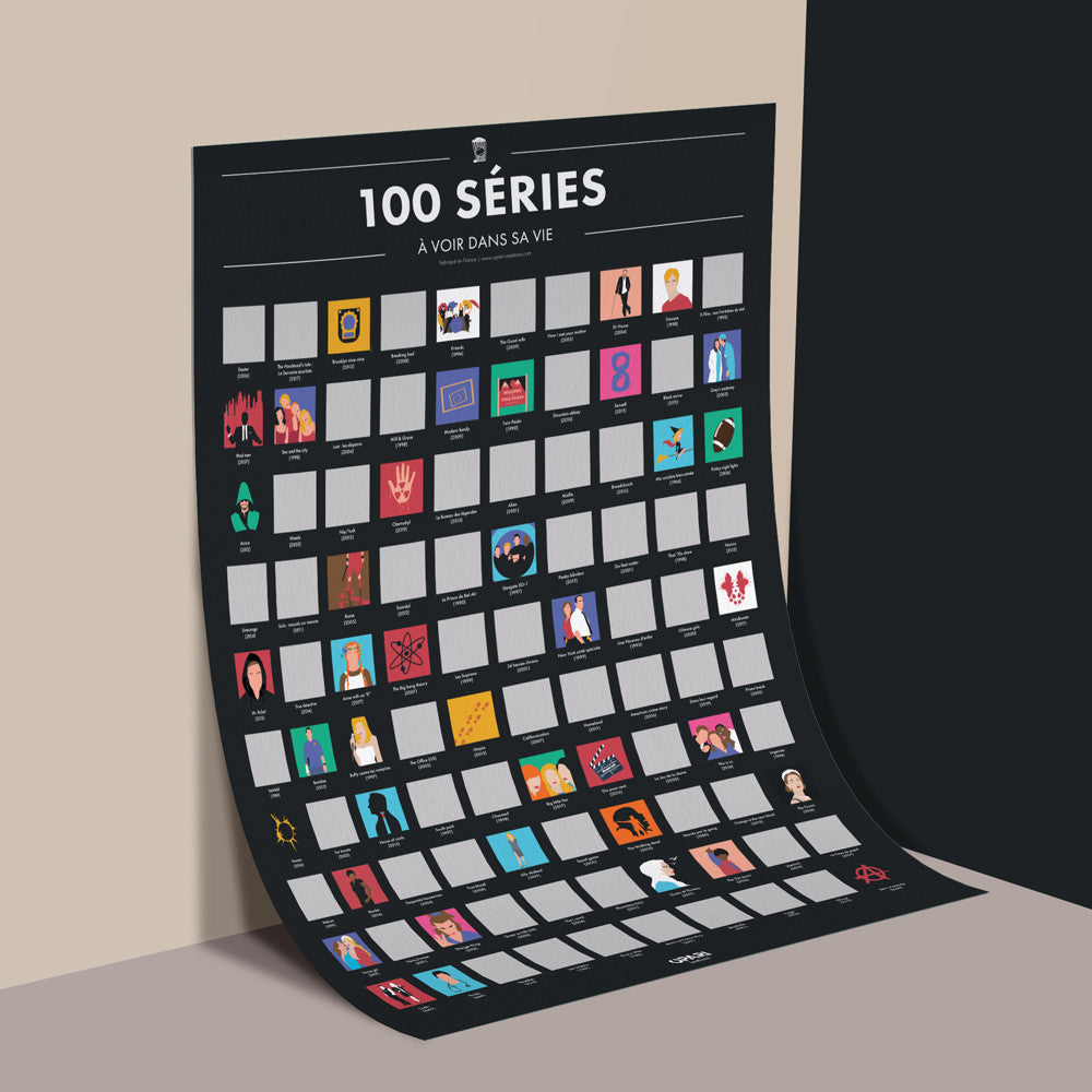 Poster à Gratter 100 Séries à Voir dans sa Vie - Poster à Gratter