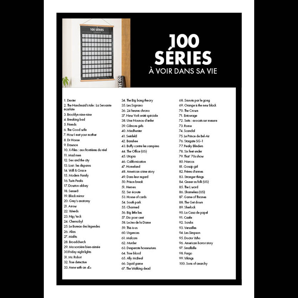 Poster à Gratter 100 Séries à Voir dans sa Vie - Poster à Gratter