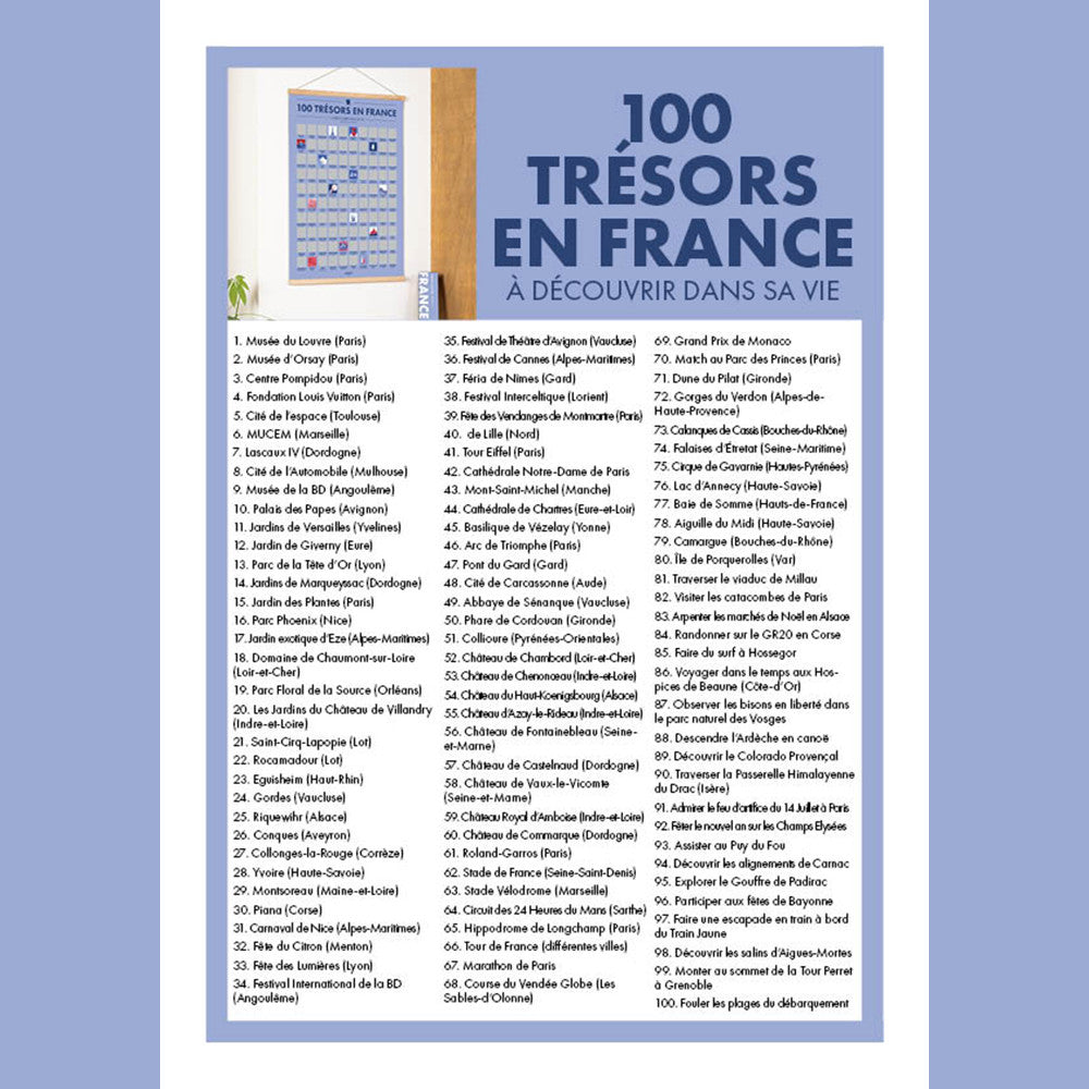 Poster à Gratter 100 Trésors en France à Découvrir dans sa Vie - Poster à Gratter