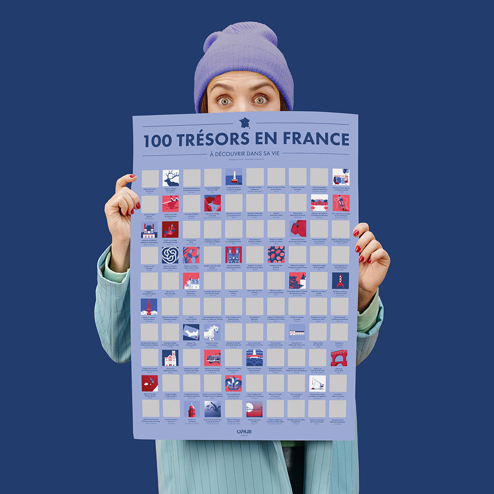 Poster à Gratter 100 Trésors en France à Découvrir dans sa Vie - Poster à Gratter