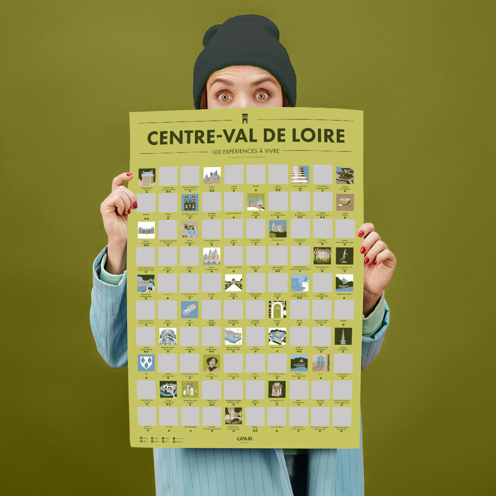 Poster à Gratter Centre-Val de Loire 100 Expériences à Vivre - Poster à Gratter