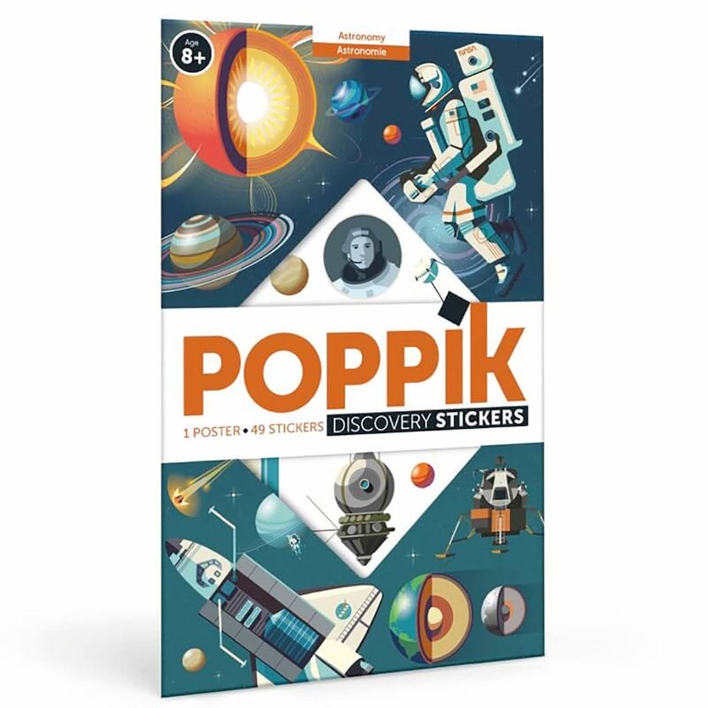 Poster géant 40 stickers astronomie multi-coloured