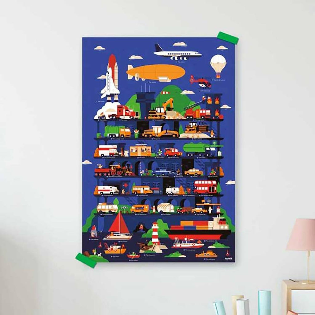 Poster géant 44 stickers vroum ! multi-coloured