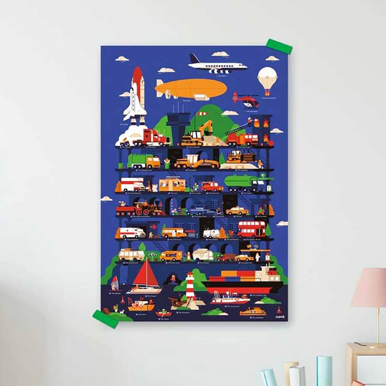 Poster géant 44 stickers vroum ! multi-coloured