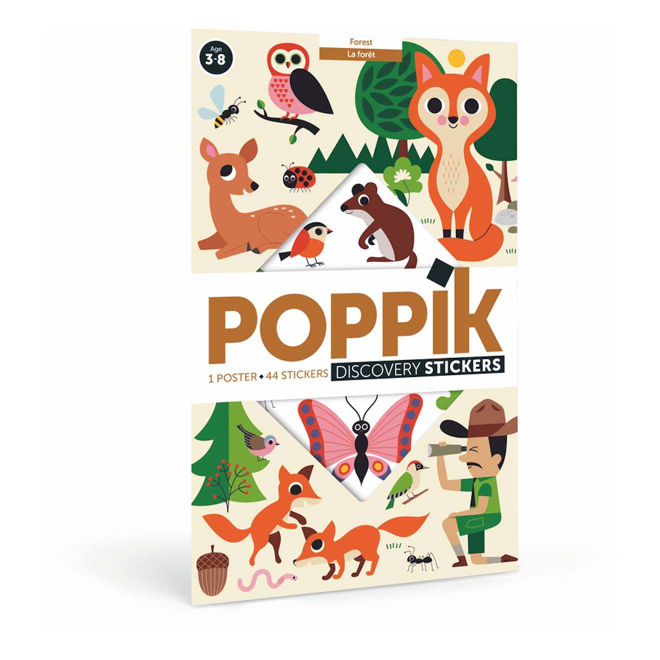 Poster géant 60 stickers forêt multi-coloured