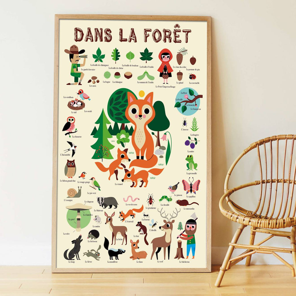 Poster géant 60 stickers forêt multi-coloured