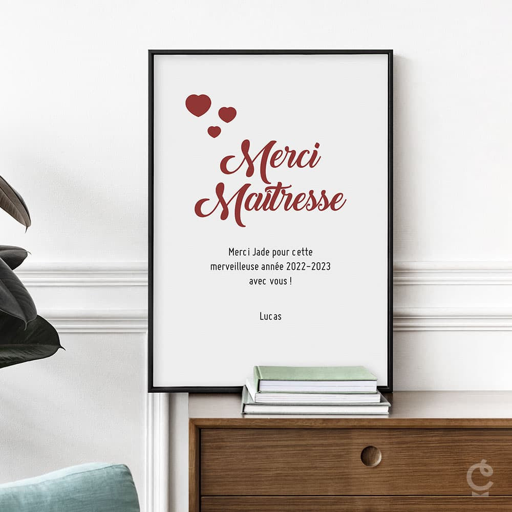 Affiche Maîtresse à Personnaliser Sans - Affiche Personnalisée