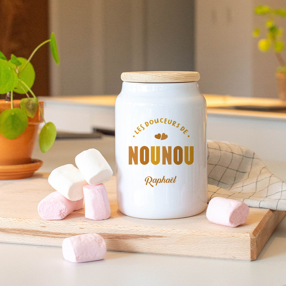 Pot à Biscuits Nounou à Personnaliser - Boîte à gâteaux et bonbons personnalisée