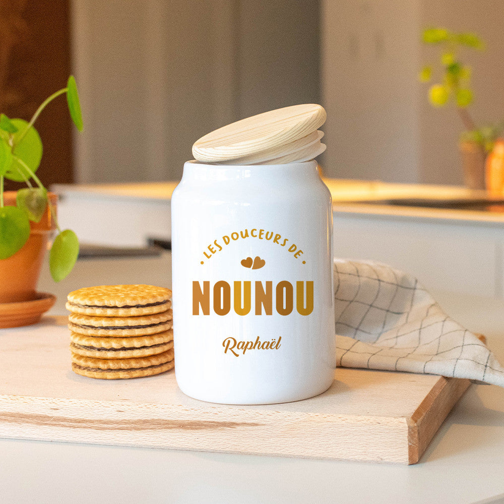 Pot à Biscuits Nounou à Personnaliser - Boîte à gâteaux et bonbons personnalisée
