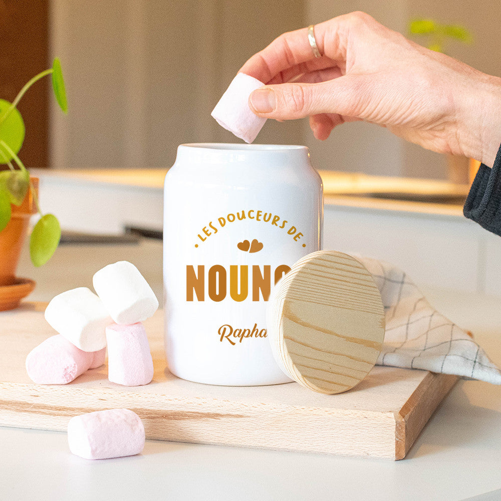 Pot à Biscuits Nounou à Personnaliser - Boîte à gâteaux et bonbons personnalisée