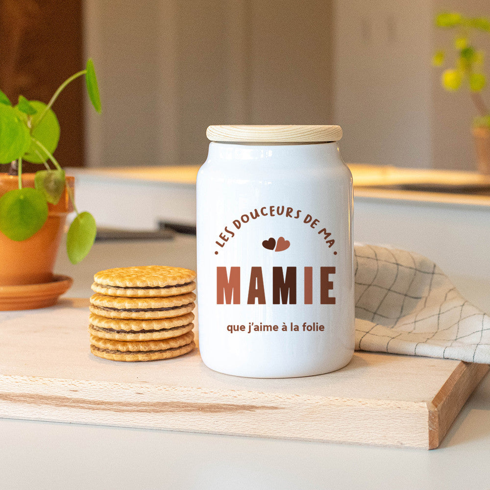 Pot à Cookies Mamie à Personnaliser - Boîte à gâteaux et bonbons personnalisée